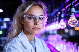 Female scientist working in a laboratory photo