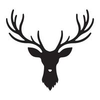 Elegant Silhouette of a Deer Head with Antlers vector