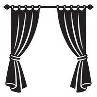 Pair of Elegant Silhouette Curtains vector