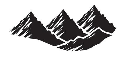Three Mountain Peaks Silhouette A Dramatic Landscape vector