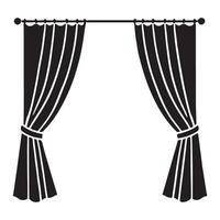 Classic Drape Curtains Silhouette Illustration design vector