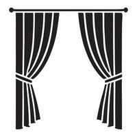 Classic Drape Curtains Silhouette design art Illustration vector