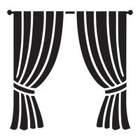 Classic Drape Curtains Silhouette design art vector