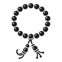 Prayer Beads Silhouette A Circular String of Beads vector