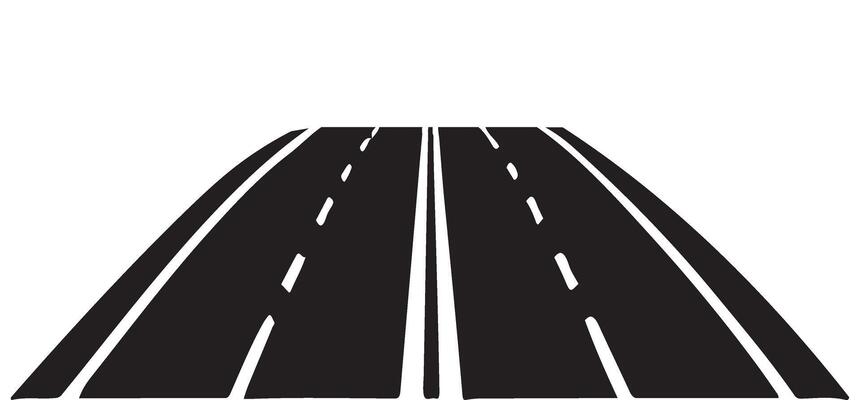 Asphalt Road Silhouette Illustration