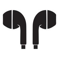 Earbuds Silhouette Illustration Audio Device vector
