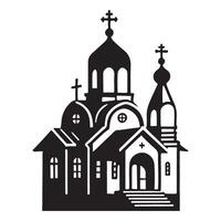 Silhouette of an Orthodox Church Building vector