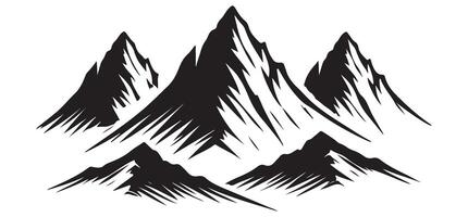 Majestic Mountain Range Silhouette design Illustration vector