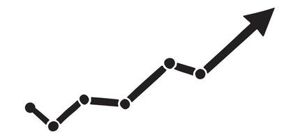 Silhouette of an Ascending Line Graph Illustration vector