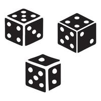 Three Dice Silhouette Illustration for Game Design vector