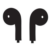 Silhouette of Wireless Earbuds Illustration vector