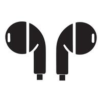 Earbuds Silhouette Illustration for Audio Devices vector