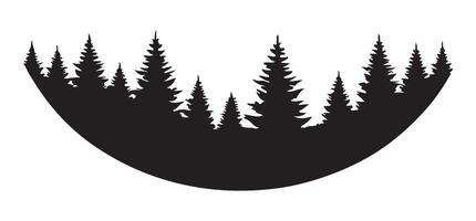 Silhouette of a Coniferous Forest vector