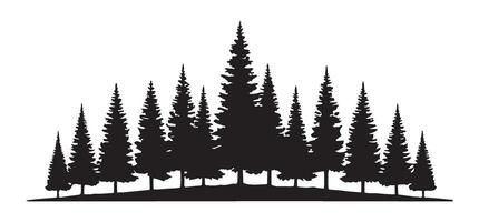 Pine Tree Forest Silhouette art design vector