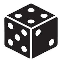 Single Die Silhouette Game Element Illustration vector