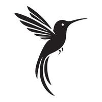 Hummingbird Silhouette Illustration in Flight vector