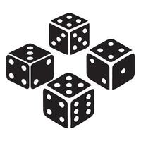 Four Dice Silhouettes Arranged in a Square vector