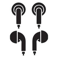 Earbuds Silhouette Set Illustration for Audio vector