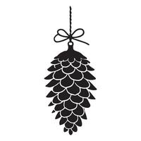 Pine Cone Ornament Hanging Silhouette Graphic vector