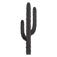 Saguaro Cactus Silhouette Illustration for Desert Scenes vector
