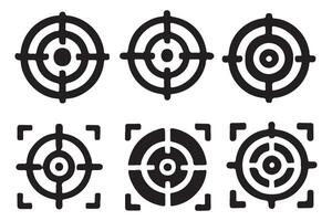 Target Focus Icons Set Illustration vector