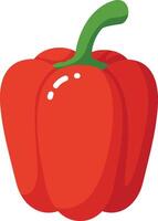 Bright Red Bell Pepper Art in a Minimalist Style on White vector