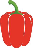 Artistic Minimalist Red Bell Pepper Design on White Background vector