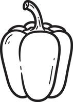 Minimalist Line Art Bell Pepper Design on White Background vector