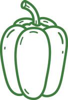 Clean and Simple Green Bell Pepper Design on White Canvas vector
