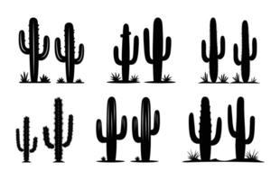 Desert Cactus Silhouette Bundle vector