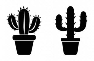 Cactus Silhouette isolated on a white background vector