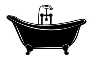 A Bathtub Silhouette vector