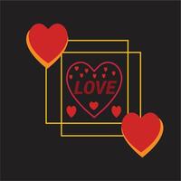 Love text in heart shape vector