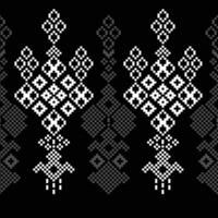 Motif with black background fabric pattern decoration ethnic design. vector