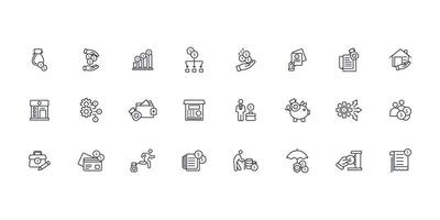 Personal finance icon set..Editable stroke.linear style sign for use web design,logo.Symbol illustration. vector
