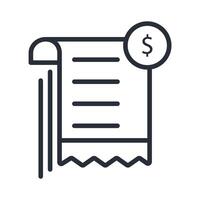 Receipt icon. .Editable stroke.linear style sign for use web vector