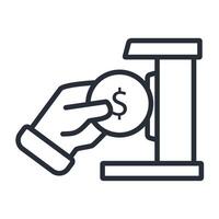 payment icon. .Editable stroke.linear style sign for use web vector