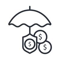 insurance icon. .Editable stroke.linear style sign for use web design,logo.Symbol illustration. vector
