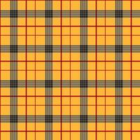 Black and red line on yellow background tartan. vector