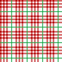 Red and Green Tartan on white background in Christmas style. vector