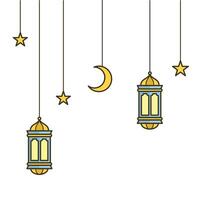 Islamic Decorative Lantern Set vector