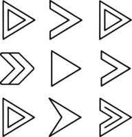 Nine RightPointing Arrow Icons Design Variations and Styles vector