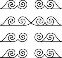 Spiral Wave Decorative Border Design Elements Patterns vector