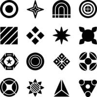 Geometric Shapes Symbols Abstract Design Elements Icons Set vector