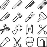 Hairdressing Salon Tools Combs, Brushes, Scissors, and More vector