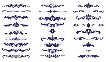 Intricate Leaf and Floral Swirl Ornament Set Ideal for Luxurious Invitations vector