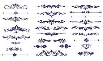 Timeless Leaf Swirl Ornament Set for Stylish and Decorative Creations vector