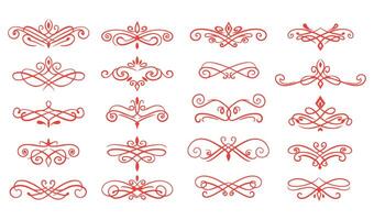 Sophisticated Floral Ornament Set with Elegant Swirl and Leaf Patterns vector