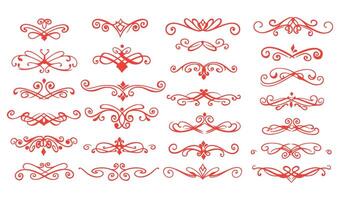 Elegant Leaf and Swirl Ornament Set Ideal for High-End Artwork and Branding vector