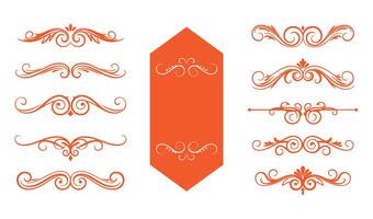 Ornamental Swirl Ornament Set Perfect for Stylish and Timeless Creations vector